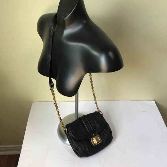 Juicy Couture Y2K Mini Chain Strap Leather Bag WOC Gold Tone hardware Turn Lock - Picture 6 of 16